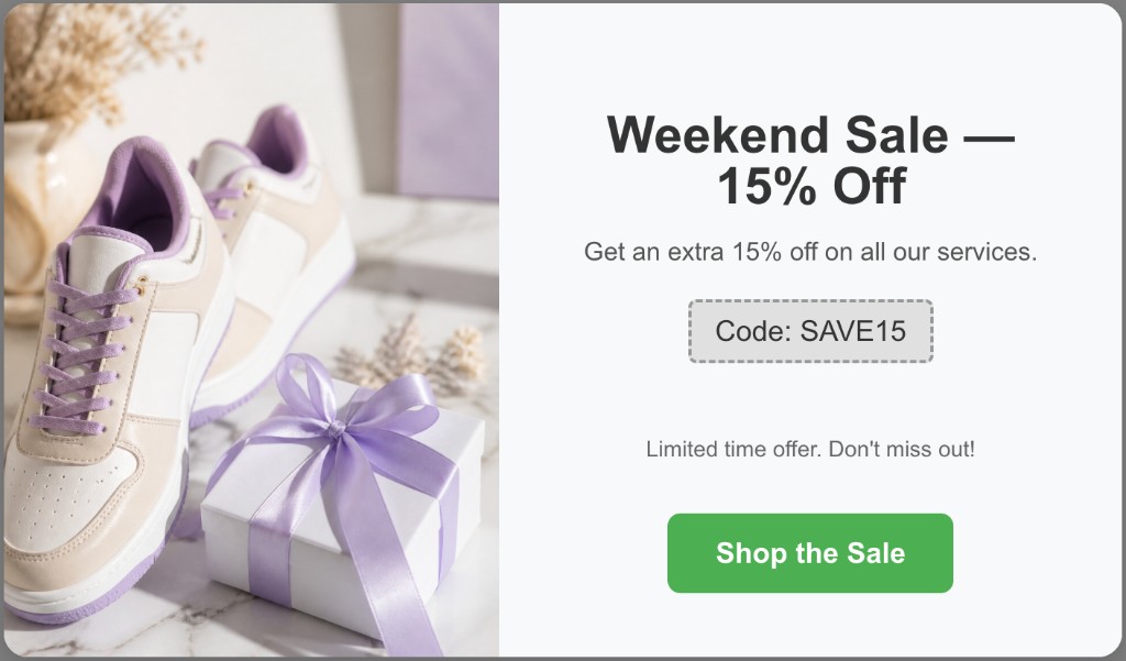 discount popup example